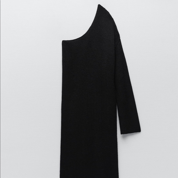 {Zara} Asymmetric Sleeve Knit Tunic Dress - Picture 7 of 13